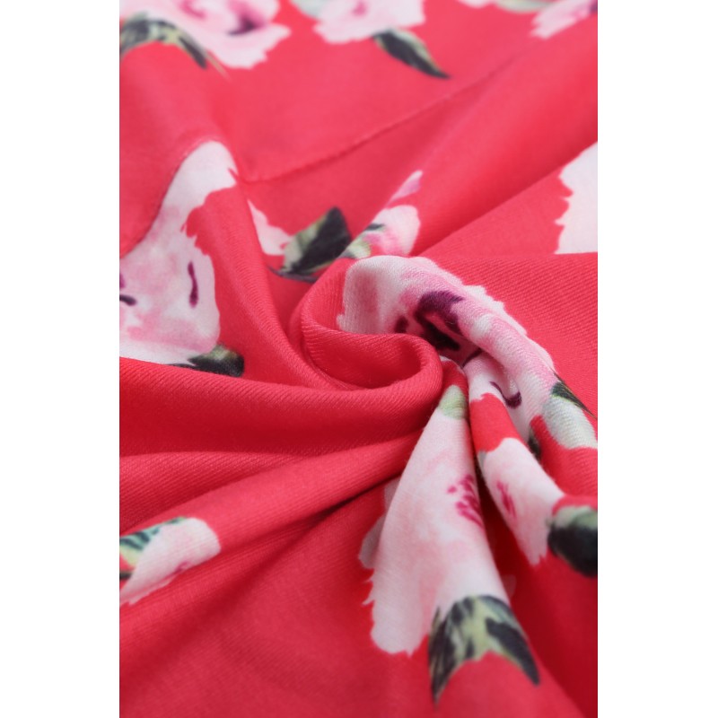 Red Spring Fling Floral Striped Sleeve Short Dress for Kids Red Spring Fling Floral Striped Sleeve Short Dress for Kids