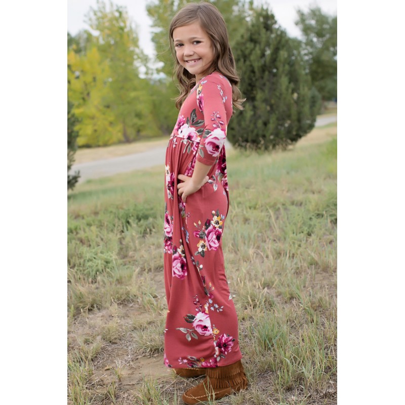 Rosy Floral Maxi Dress for Girls Rosy Floral Maxi Dress for Girls