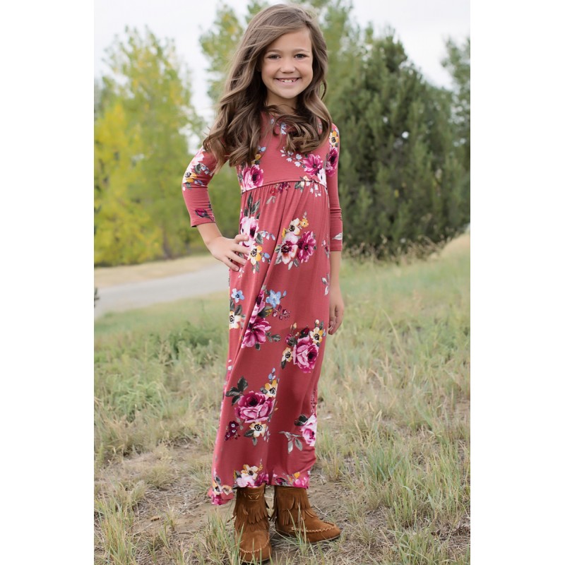 Rosy Floral Maxi Dress for Girls Rosy Floral Maxi Dress for Girls
