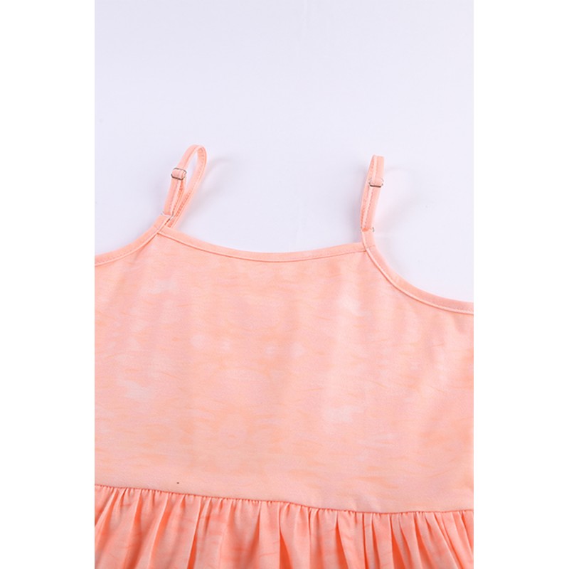 Orange Ombre Tie-dye Sleeveless Flowy Kids' Parent-child Dress Orange Ombre Tie-dye Sleeveless Flowy Kids' Parent-child Dress