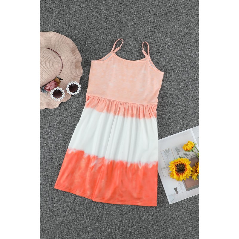 Orange Ombre Tie-dye Sleeveless Flowy Kids' Parent-child Dress Orange Ombre Tie-dye Sleeveless Flowy Kids' Parent-child Dress