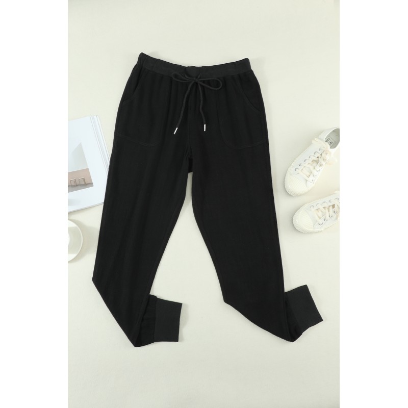 Black Pocketed Drawstring Joggers Black Pocketed Drawstring Joggers