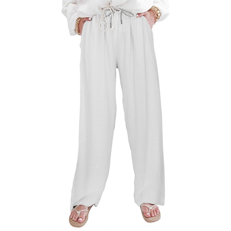 White Linen Loose Casual Pants White Linen Loose Casual Pants