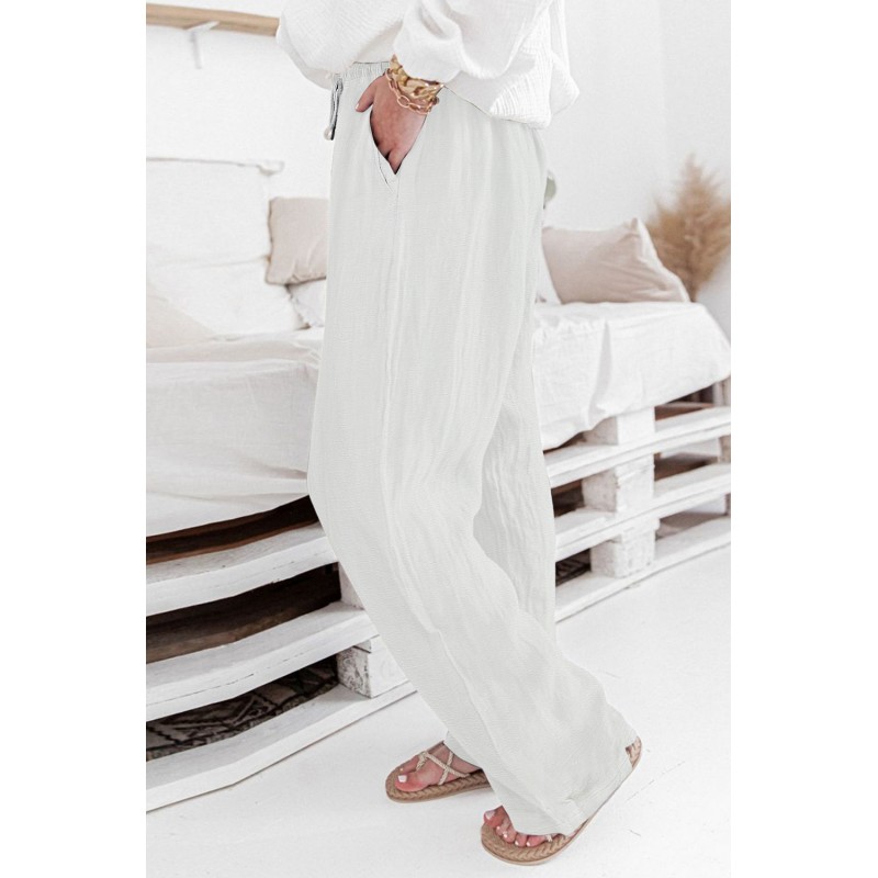 White Linen Loose Casual Pants White Linen Loose Casual Pants