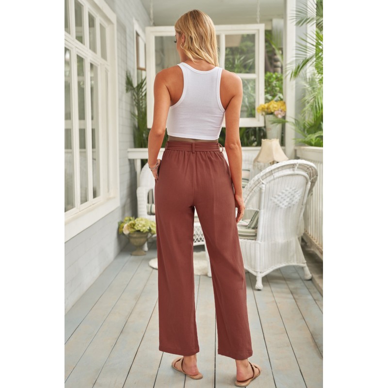 Red Elastic Waist Drawstring Wide Leg Pants Red Elastic Waist Drawstring Wide Leg Pants
