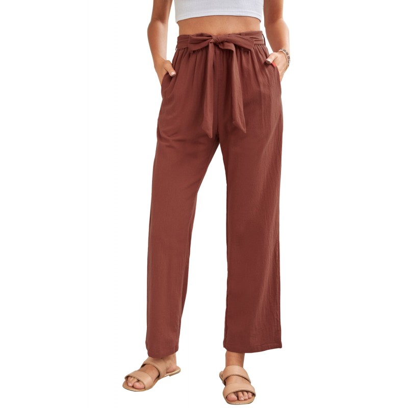 Red Elastic Waist Drawstring Wide Leg Pants Red Elastic Waist Drawstring Wide Leg Pants