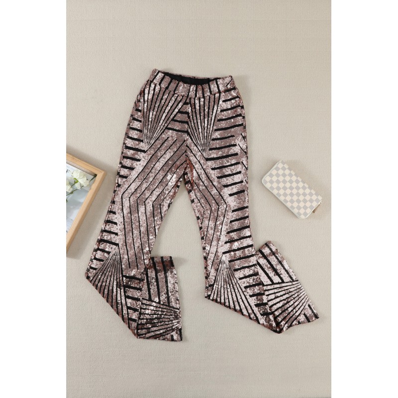 Brown Sequin Wide Leg Pants Brown Sequin Wide Leg Pants