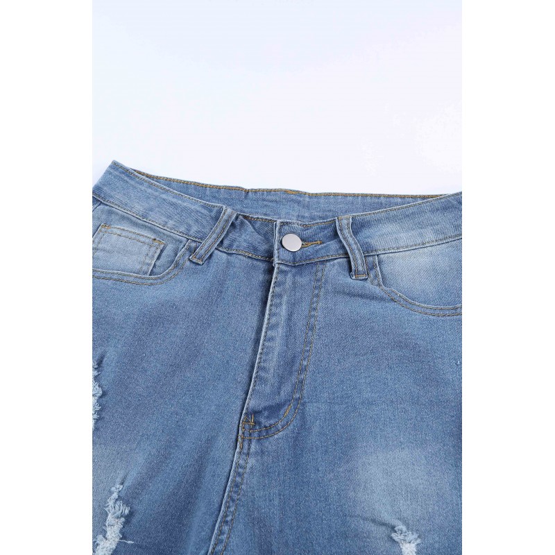 Leopard Print Stitching Ripped Skinny Jeans Leopard Print Stitching Ripped Skinny Jeans