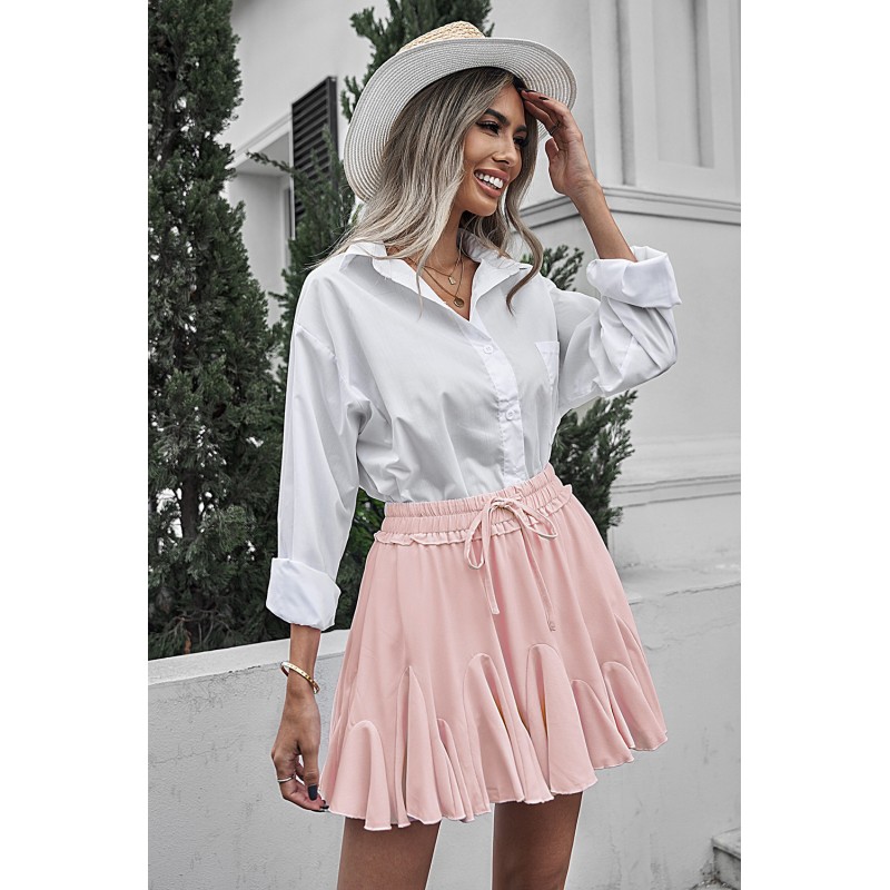 Pink Korean High Waist Tutu Pleated Mini Skirt Pink Korean High Waist Tutu Pleated Mini Skirt