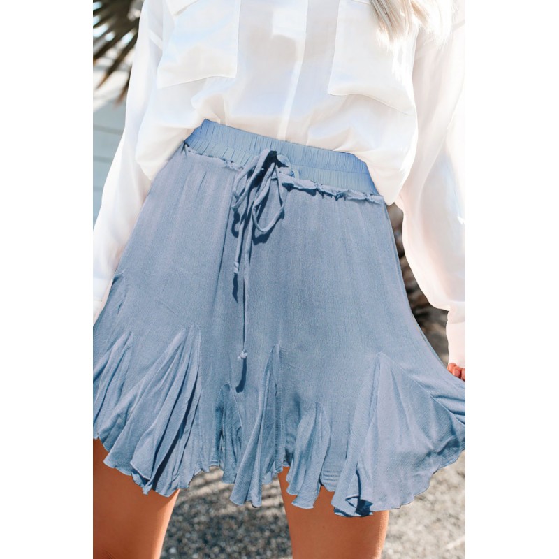 Blue Korean High Waist Tutu Pleated Mini Skirt Blue Korean High Waist Tutu Pleated Mini Skirt
