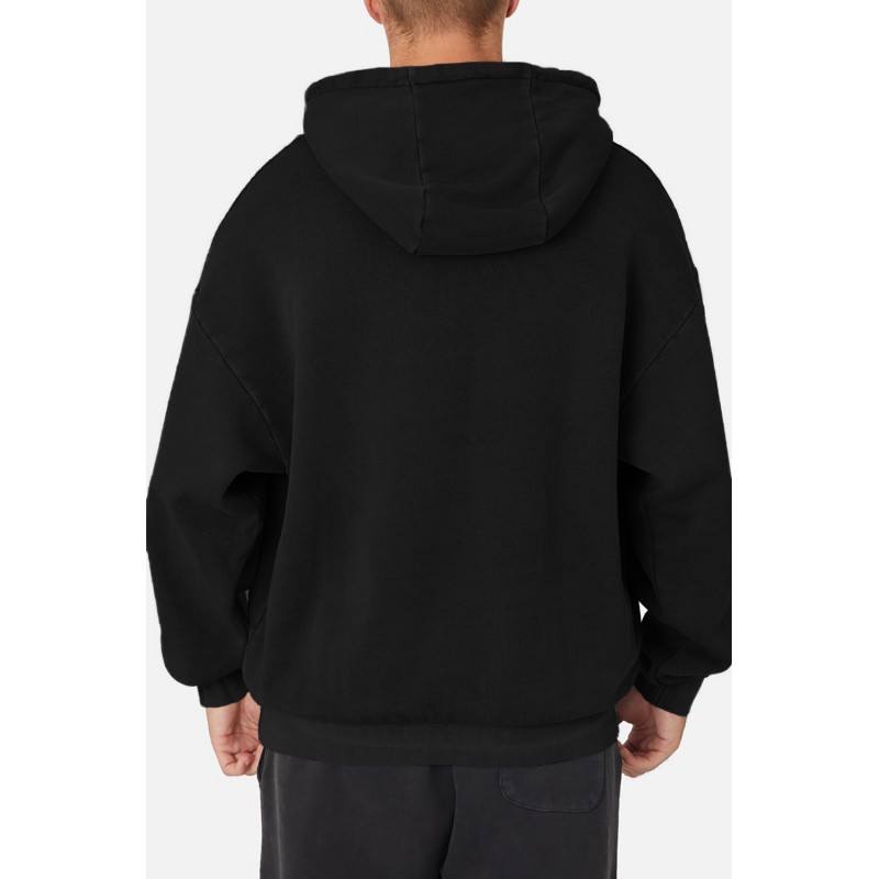 Black Drop-shoulder Pullover Men's Hoodie Black Drop-shoulder Pullover Men's Hoodie