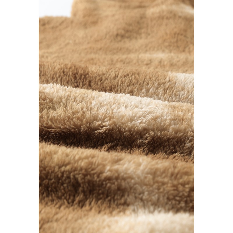 Brown Tie-dyed Print Men's Sherpa Hoodie Brown Tie-dyed Print Men's Sherpa Hoodie