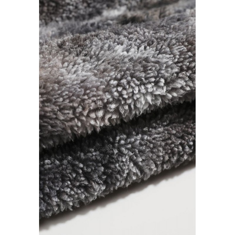 Black Tie-dyed Print Men's Sherpa Hoodie Black Tie-dyed Print Men's Sherpa Hoodie