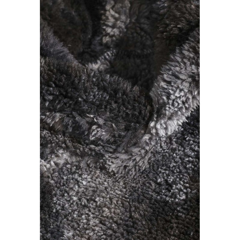 Black Tie-dyed Print Men's Sherpa Hoodie Black Tie-dyed Print Men's Sherpa Hoodie