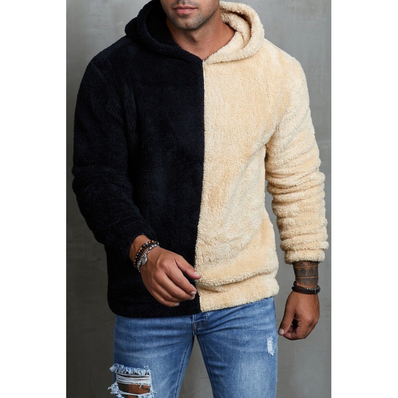 Apricot Colorblock Fleece Men's Hoodie