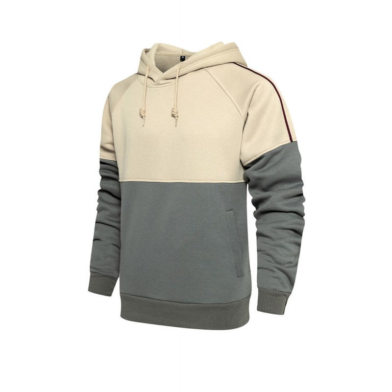 Gray Colorblock Men's Pullover Hoodie Gray Colorblock Men's Pullover Hoodie