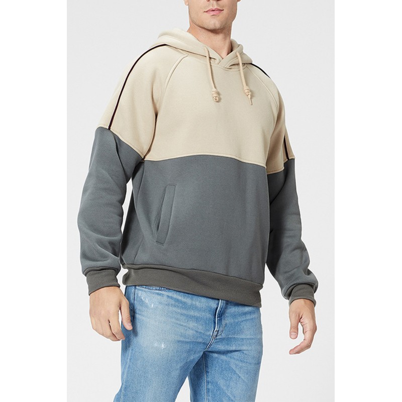Gray Colorblock Men's Pullover Hoodie Gray Colorblock Men's Pullover Hoodie
