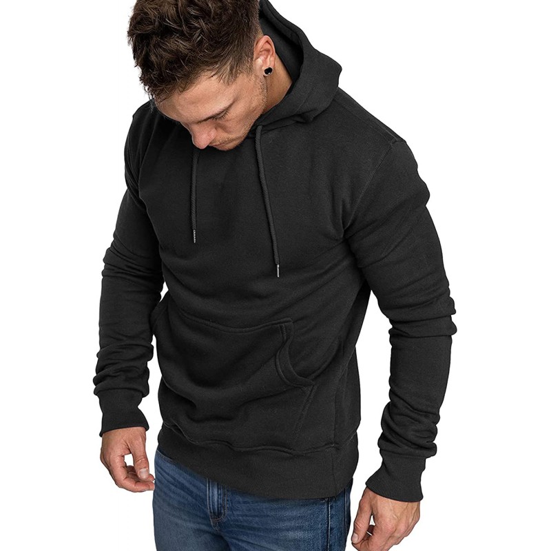 Black Long Sleeve Pullover Men Hoodie Black Long Sleeve Pullover Men Hoodie