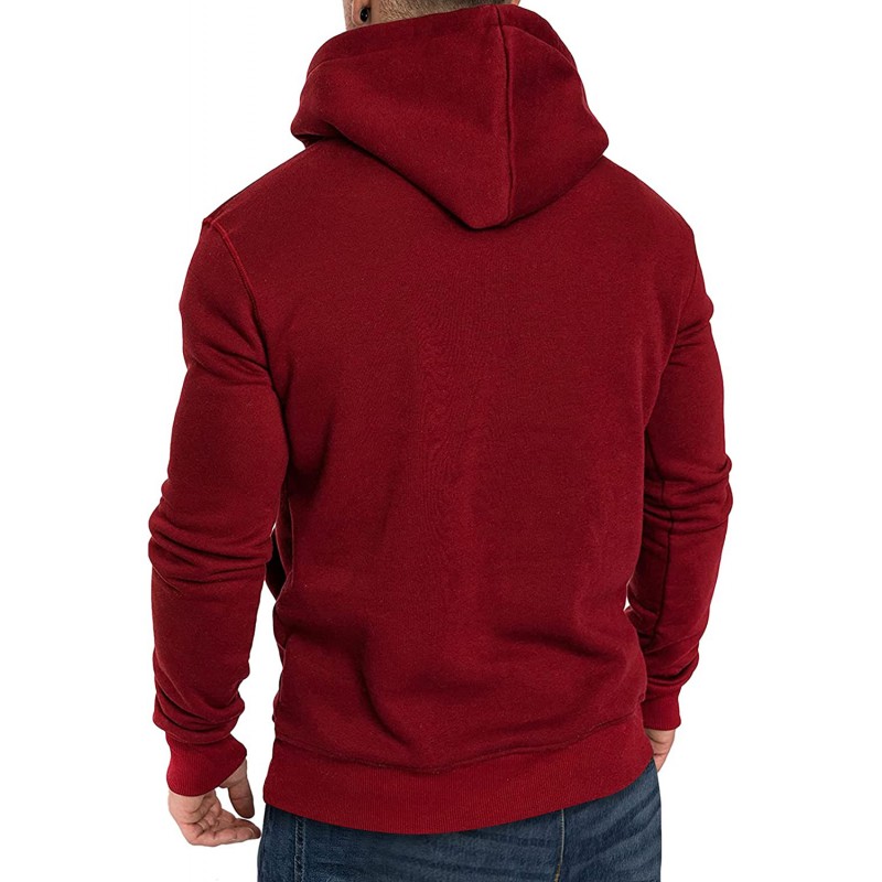 Burgundy Long Sleeve Pullover Men Hoodie Burgundy Long Sleeve Pullover Men Hoodie