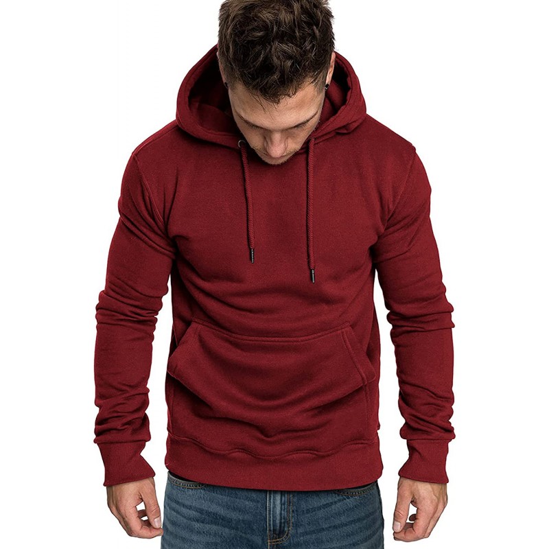 Burgundy Long Sleeve Pullover Men Hoodie Burgundy Long Sleeve Pullover Men Hoodie
