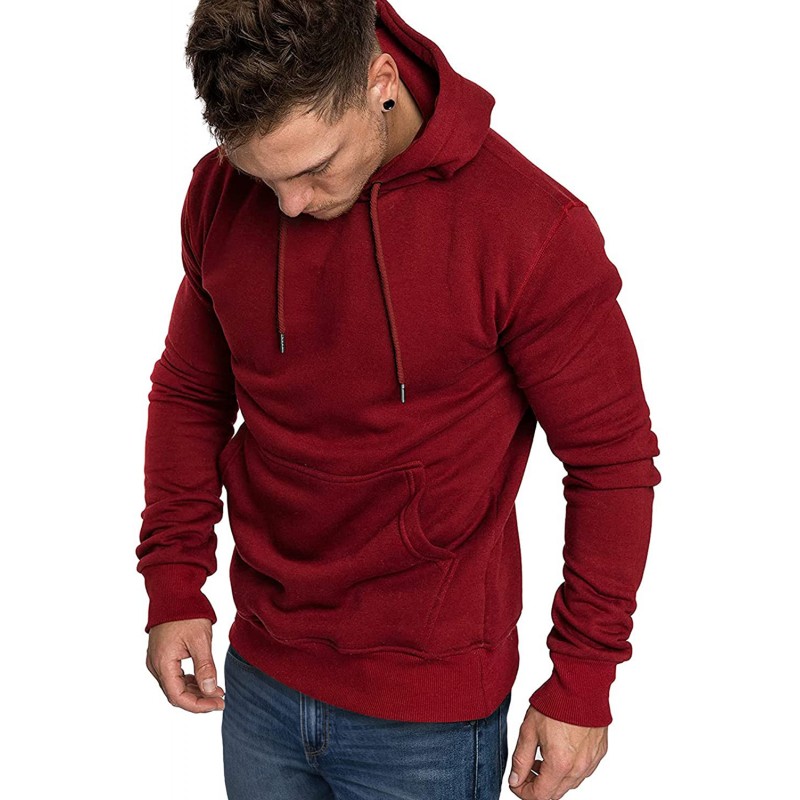 Burgundy Long Sleeve Pullover Men Hoodie Burgundy Long Sleeve Pullover Men Hoodie