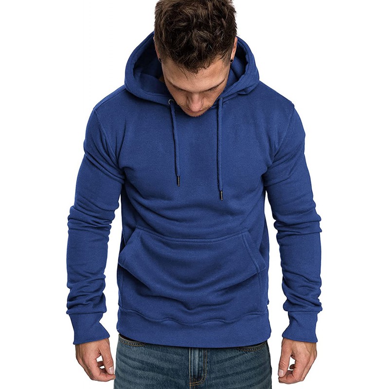 Navy Blue Long Sleeve Pullover Men Hoodie Navy Blue Long Sleeve Pullover Men Hoodie