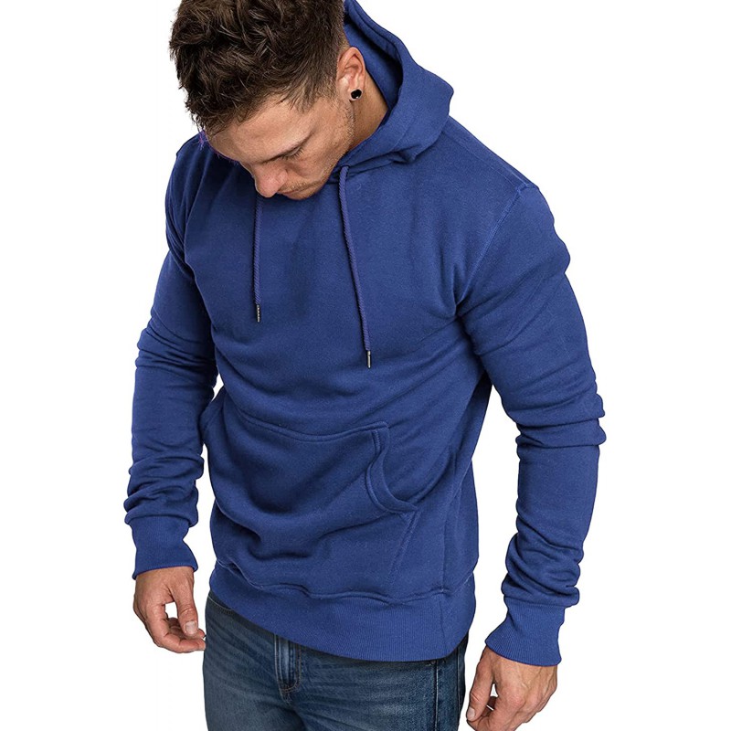 Navy Blue Long Sleeve Pullover Men Hoodie Navy Blue Long Sleeve Pullover Men Hoodie