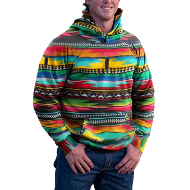 Multicolor Striped Pullover Men's Hoodie Multicolor Striped Pullover Men's Hoodie