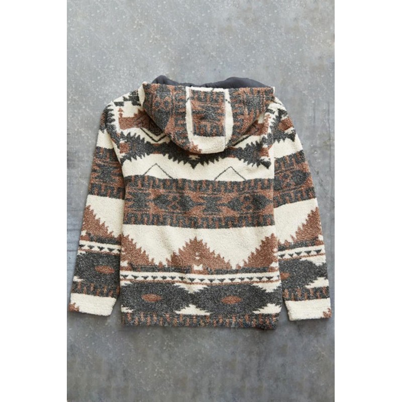 Tribal Print Quarter Zip Men's Pullover Hoodie Tribal Print Quarter Zip Men's Pullover Hoodie