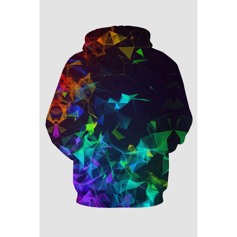 Men's Multicolor Geometric Print Pullover Hoodie Men's Multicolor Geometric Print Pullover Hoodie