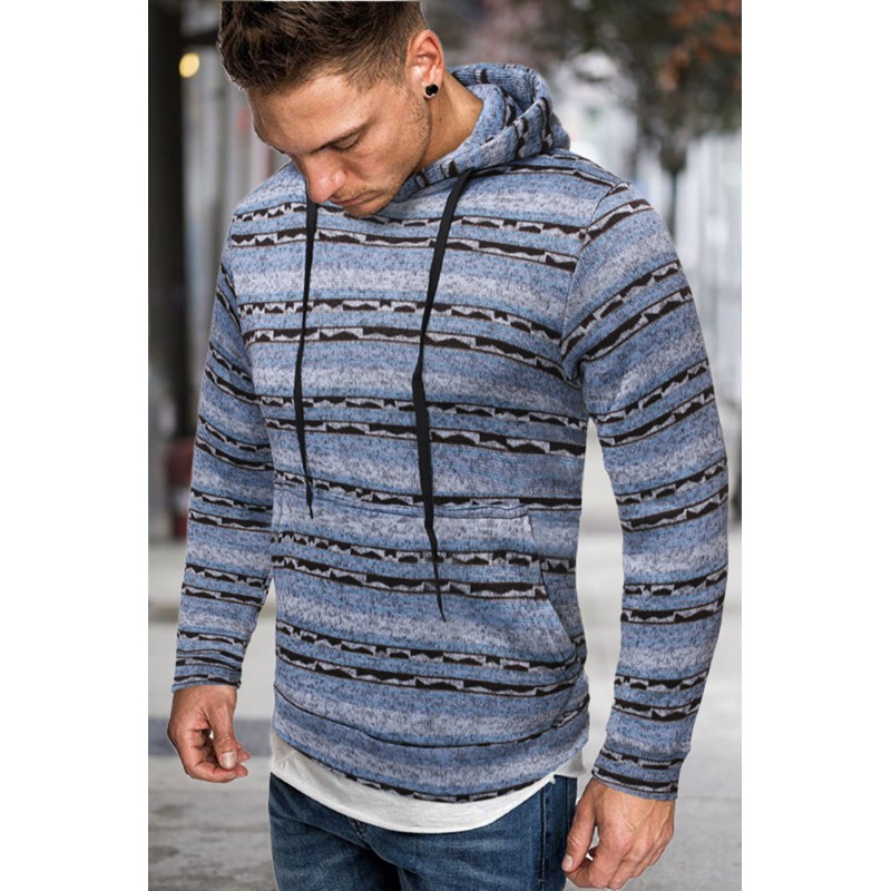 Red Tribal Print Kangaroo Pocket Men's Pullover Hoodie Red Tribal Print Kangaroo Pocket Men's Pullover Hoodie