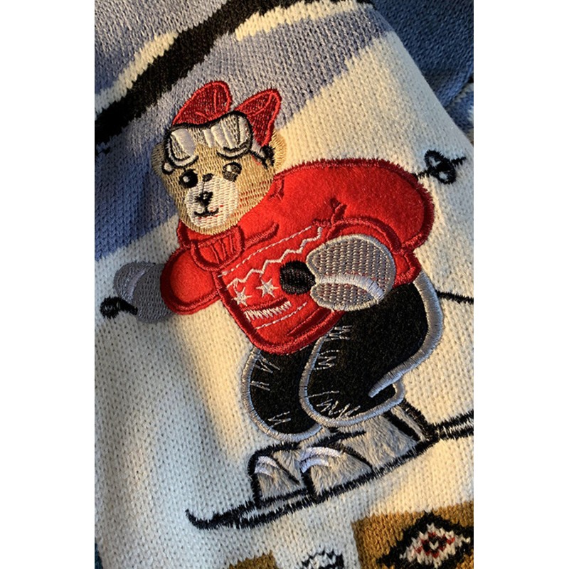 White Graphic Letter Christmas Knitted Men's Pullover Sweater White Graphic Letter Christmas Knitted Men's Pullover Sweater