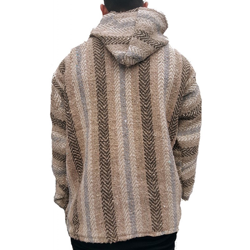 Men's Striped Pocket Knitted Hooded Coat Men's Striped Pocket Knitted Hooded Coat