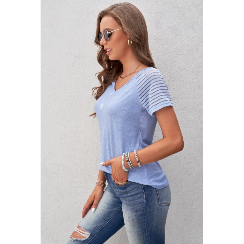 Striped Raglan Sleeve Tee Striped Raglan Sleeve Tee
